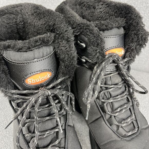SHULOOK Hiking Boots Mens 9.5 Black Waterproof Mid Boots Non-Slip Comfortable - Picture 8 of 16
